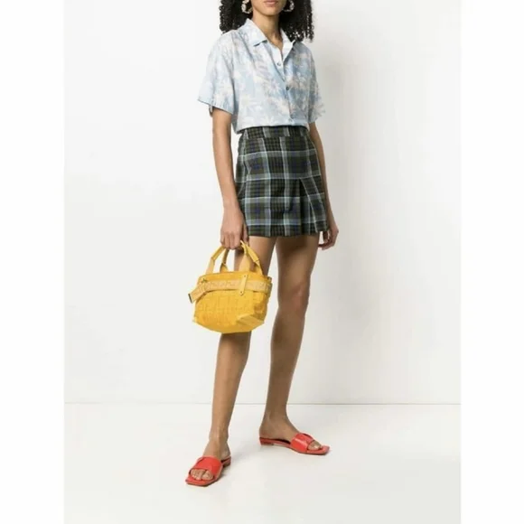 FENDI Zucca Zip Code Shoulder Yellow Bag - Picture 4 of 12